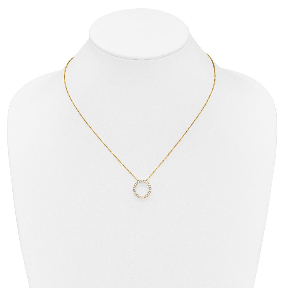 True Origin 14K Yellow Gold 1/2 carat Lab Grown Diamond VS+ F+ Complete 18 in Eternity Pendant Necklace