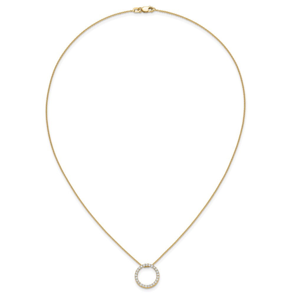 True Origin 14K Yellow Gold 1/2 carat Lab Grown Diamond VS+ F+ Complete 18 in Eternity Pendant Necklace