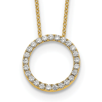 True Origin 14K Yellow Gold 1/2 carat Lab Grown Diamond VS+ F+ Complete 18 in Eternity Pendant Necklace