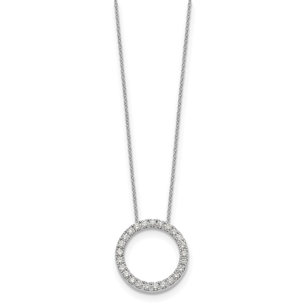 True Origin 14K White Gold 1 carat Lab Grown Diamond VS+ F+ Complete 18 in Eternity Pendant Necklace