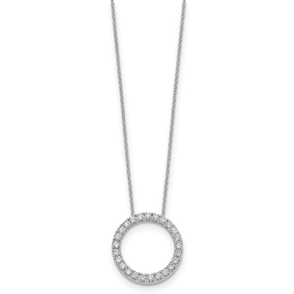 True Origin 14K White Gold 1 carat Lab Grown Diamond VS+ F+ Complete 18 in Eternity Pendant Necklace
