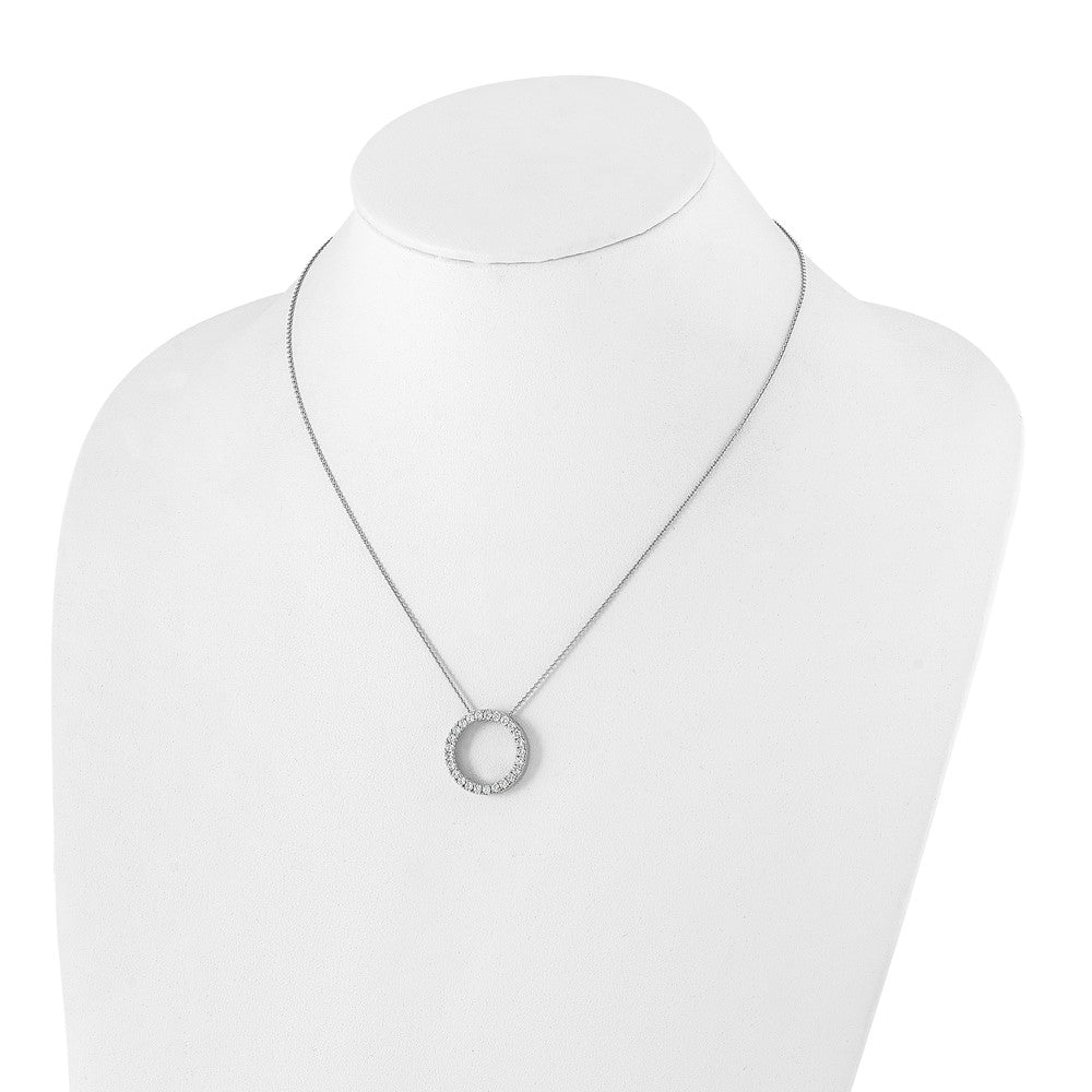 True Origin 14K White Gold 1 carat Lab Grown Diamond VS+ F+ Complete 18 in Eternity Pendant Necklace