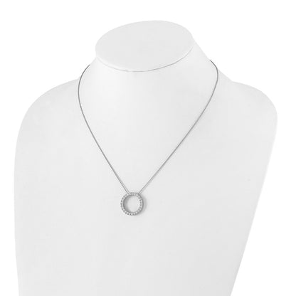 True Origin 14K White Gold 1 carat Lab Grown Diamond VS+ F+ Complete 18 in Eternity Pendant Necklace