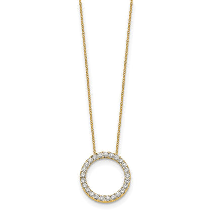 True Origin 14K Yellow Gold 1 carat Lab Grown Diamond VS+ F+ Complete 18 in Eternity Pendant Necklace