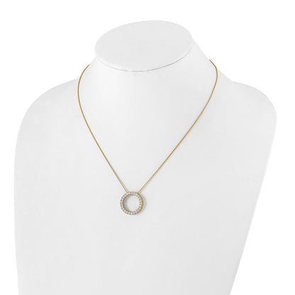 True Origin 14K Yellow Gold 1 carat Lab Grown Diamond VS+ F+ Complete 18 in Eternity Pendant Necklace