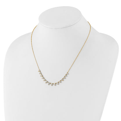 True Origin 14K Yellow Gold 2 carat Lab Grown Diamond VS+ F+ 18 in Complete Necklace