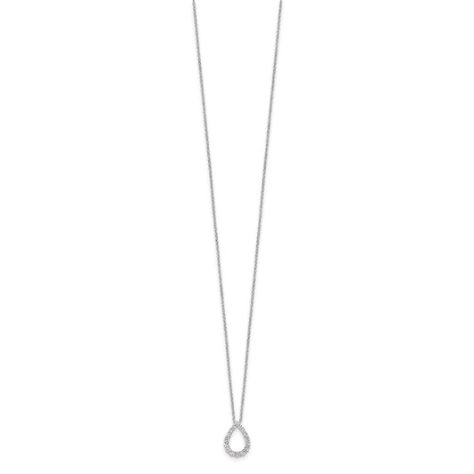True Origin 14K White Gold 1/3 carat Lab Grown Diamond VS+ F+ 18 in Complete Teardrop Necklace