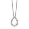 True Origin 14K White Gold 1/3 carat Lab Grown Diamond VS+ F+ 18 in Complete Teardrop Necklace