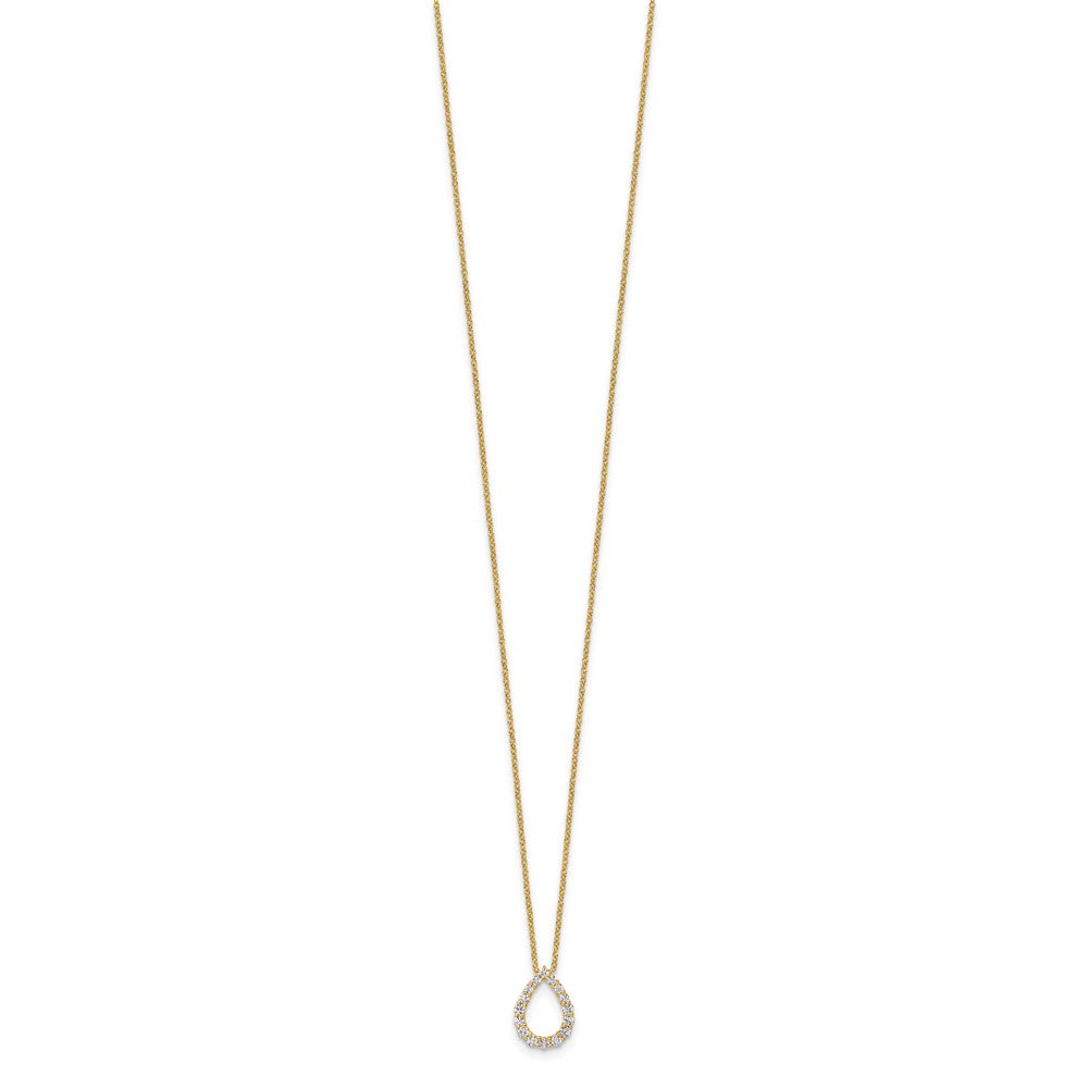 True Origin 14K Yellow Gold 1/3 carat Lab Grown Diamond VS+ F+ 18 in Complete Teardrop Necklace