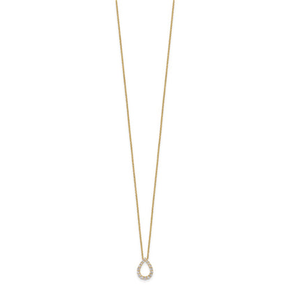True Origin 14K Yellow Gold 1/3 carat Lab Grown Diamond VS+ F+ 18 in Complete Teardrop Necklace