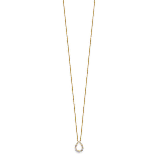 True Origin 14K Yellow Gold 1/3 carat Lab Grown Diamond VS+ F+ 18 in Complete Teardrop Necklace