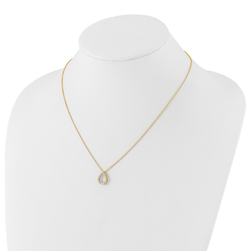 True Origin 14K Yellow Gold 1/3 carat Lab Grown Diamond VS+ F+ 18 in Complete Teardrop Necklace