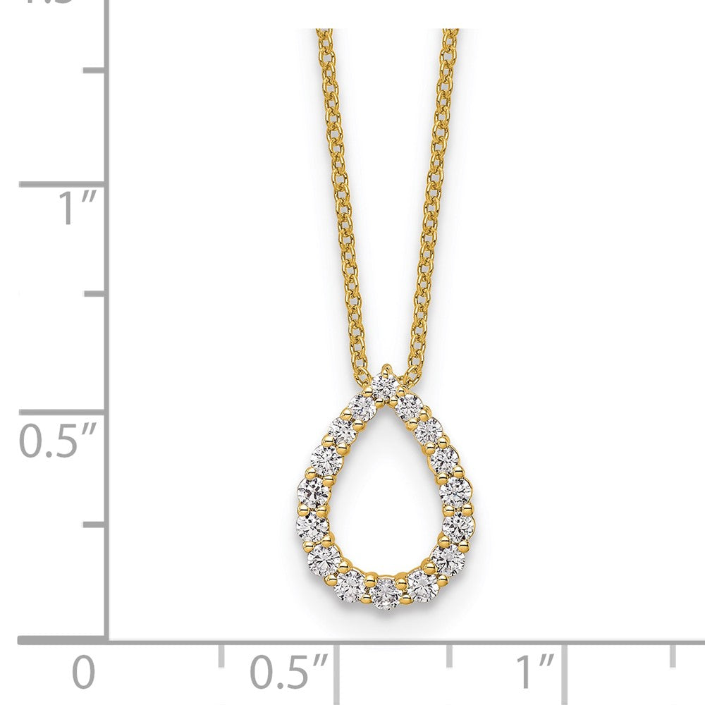 True Origin 14K Yellow Gold 1/3 carat Lab Grown Diamond VS+ F+ 18 in Complete Teardrop Necklace