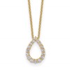 True Origin 14K Yellow Gold 1/3 carat Lab Grown Diamond VS+ F+ 18 in Complete Teardrop Necklace