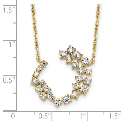 True Origin 14K Yellow Gold 1 carat Lab Grown Diamond VS+ F+ 18 in Complete Necklace
