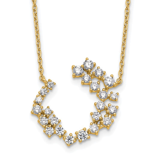True Origin 14K Yellow Gold 1 carat Lab Grown Diamond VS+ F+ 18 in Complete Necklace
