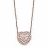 True Origin 14K Rose Gold 3/4 carat Lab Grown Diamond VS+ F+ Complete 18 in Heart Necklace