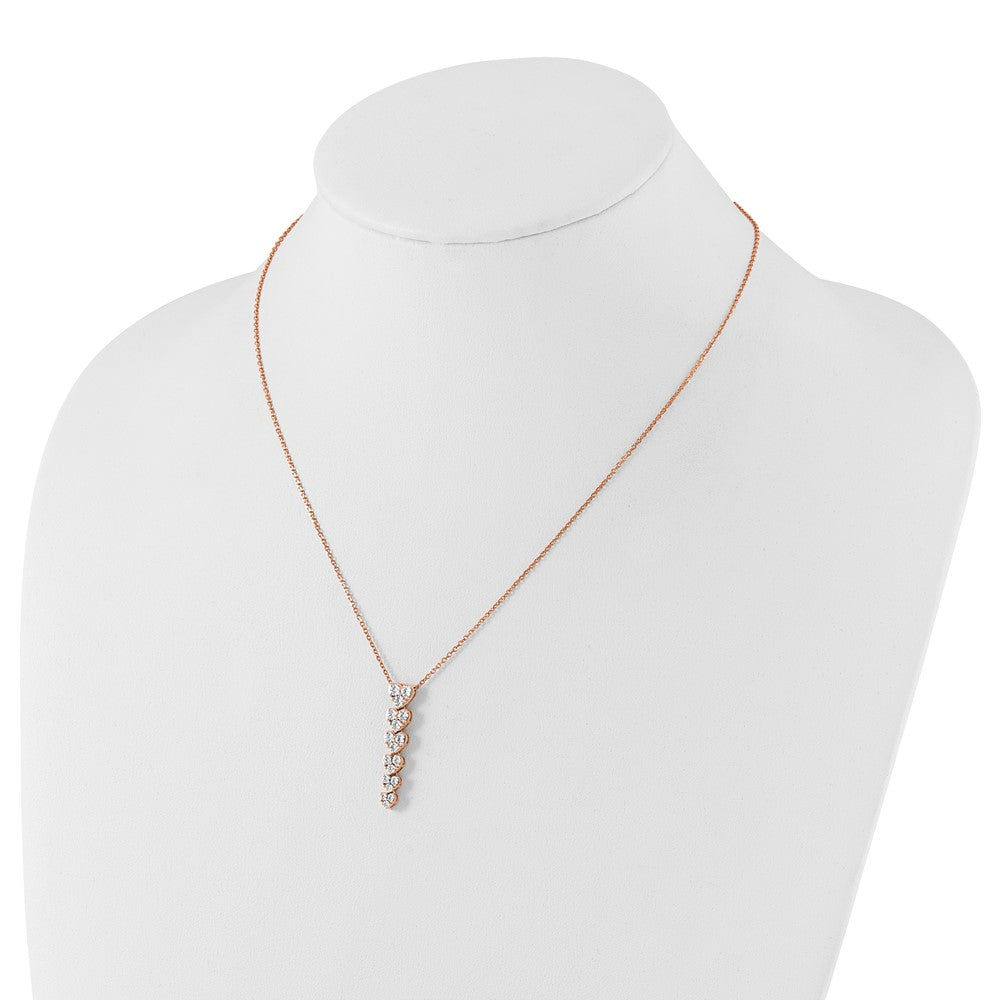 True Origin 14K Rose Gold 1 carat Lab Grown Diamond VS+ F+ Complete 18 in Hearts Pendant Necklace