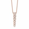 True Origin 14K Rose Gold 1 carat Lab Grown Diamond VS+ F+ Complete 18 in Hearts Pendant Necklace