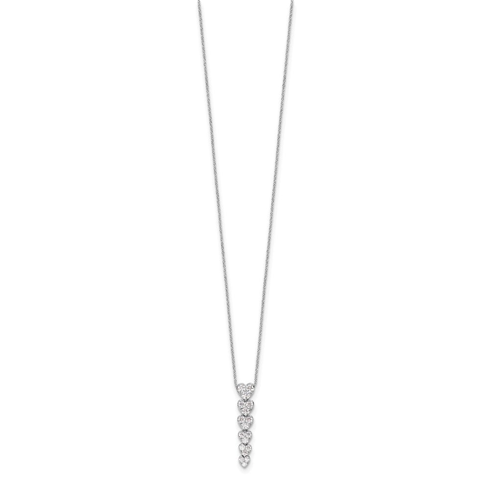 True Origin 14K White Gold 1 carat Lab Grown Diamond VS+ F+ Complete 18 in Hearts Pendant Necklace