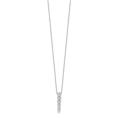 True Origin 14K White Gold 1 carat Lab Grown Diamond VS+ F+ Complete 18 in Hearts Pendant Necklace