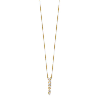 True Origin 14K Yellow Gold 1 carat Lab Grown Diamond VS+ F+ Complete 18 in Hearts Pendant Necklace