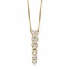 True Origin 14K Yellow Gold 1 carat Lab Grown Diamond VS+ F+ Complete 18 in Hearts Pendant Necklace