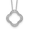 True Origin 14K White Gold 3/8 carat Lab Grown Diamond VS+ F+ 18 in Complete Quatrefoil Floral Necklace