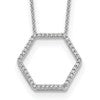 True Origin 14K White Gold 1/4 carat Lab Grown Diamond VS+ F+ 18 in Complete Hexagon Necklace