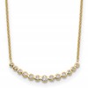 True Origin 14K Yellow Gold 1/4 carat Lab Grown Diamond VS+ F+ 18 in Complete Graduated Curved Bar Necklace