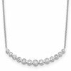 True Origin 14K White Gold 3/4 carat Lab Grown Diamond VS+ F+ 18 in Complete Graduated Curved Bar Necklace