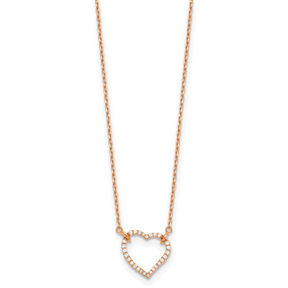 True Origin 14K Rose Gold 1/5 carat Lab Grown Diamond VS+ F+ Complete 18 in Hearts Necklace