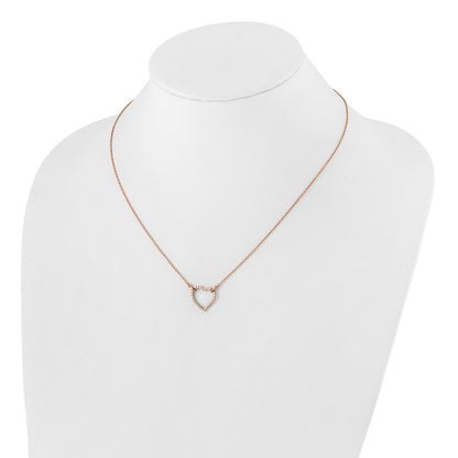 True Origin 14K Rose Gold 1/5 carat Lab Grown Diamond VS+ F+ Complete 18 in Hearts Necklace