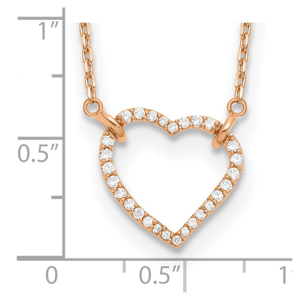 True Origin 14K Rose Gold 1/5 carat Lab Grown Diamond VS+ F+ Complete 18 in Hearts Necklace