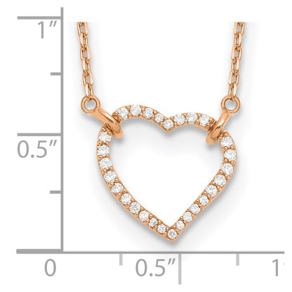 True Origin 14K Rose Gold 1/5 carat Lab Grown Diamond VS+ F+ Complete 18 in Hearts Necklace