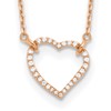 True Origin 14K Rose Gold 1/5 carat Lab Grown Diamond VS+ F+ Complete 18 in Hearts Necklace