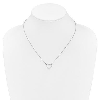 True Origin 14K White Gold 1/5 carat Lab Grown Diamond VS+ F+ Complete 18 in Hearts Necklace