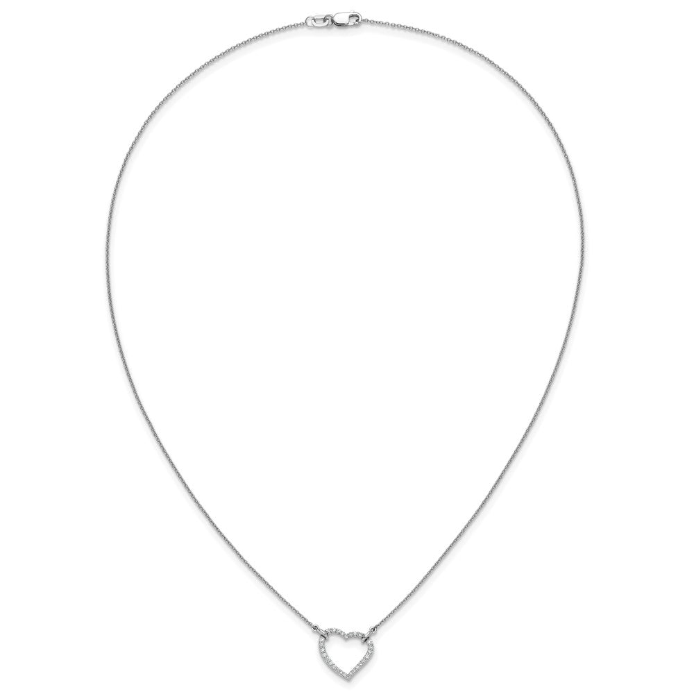 14k White Gold 1/5 carat Lab Grown Diamond VS/SI+ G+ Complete 18 inch Heart Necklace