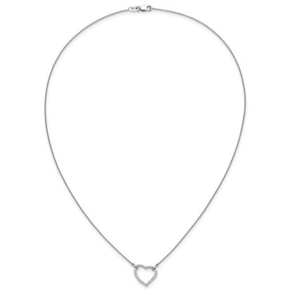 14k White Gold 1/5 carat Lab Grown Diamond VS/SI+ G+ Complete 18 inch Heart Necklace
