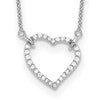 14k White Gold 1/5 carat Lab Grown Diamond VS/SI+ G+ Complete 18 inch Heart Necklace