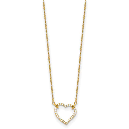 True Origin 14K Yellow Gold 1/5 carat Lab Grown Diamond VS+ F+ Complete 18 in Hearts Necklace