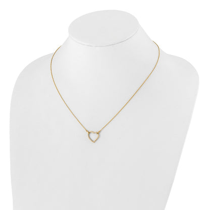 True Origin 14K Yellow Gold 1/5 carat Lab Grown Diamond VS+ F+ Complete 18 in Hearts Necklace