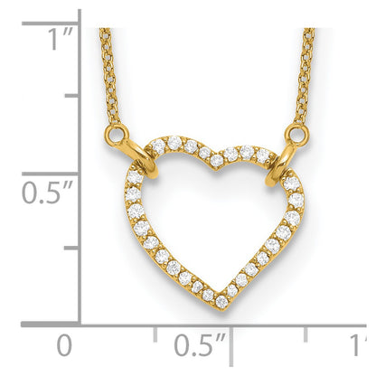 True Origin 14K Yellow Gold 1/5 carat Lab Grown Diamond VS+ F+ Complete 18 in Hearts Necklace