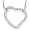 True Origin 14K White Gold 3/4 carat Lab Grown Diamond VS+ F+ Complete 18in Open Heart Necklace