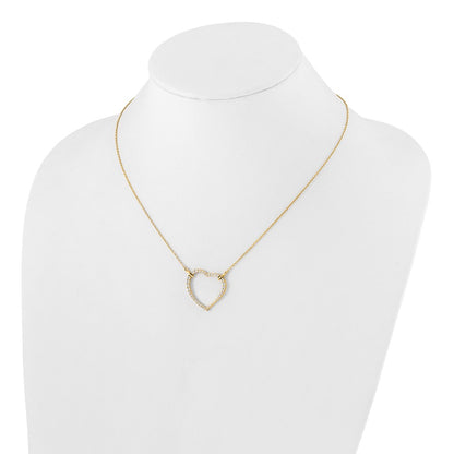 True Origin 14K Yellow Gold 3/4 carat Lab Grown Diamond VS+ F+ Complete 18in Open Heart Necklace