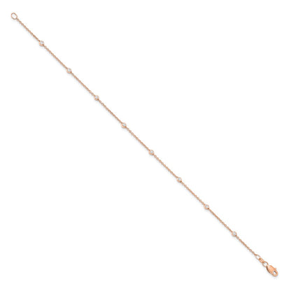 True Origin 14K Rose Gold 1/6 carat Lab Grown Diamond VS+ F+ Complete 7 Station 7 in Bracelet
