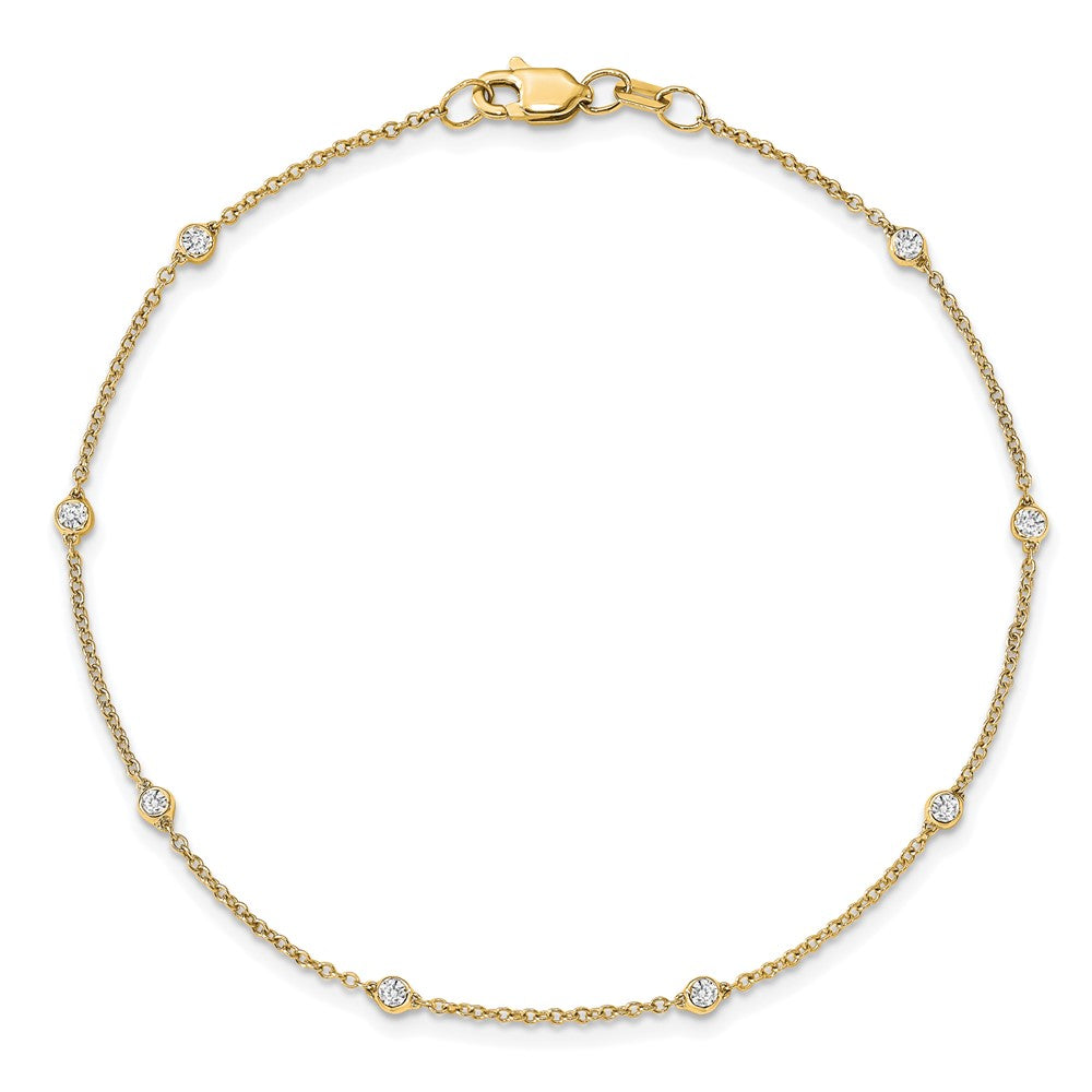 True Origin 14K Yellow Gold 1/6 carat Lab Grown Diamond VS+ F+ Complete 7 Station 7 in Bracelet