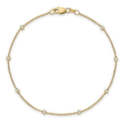True Origin 14K Yellow Gold 1/6 carat Lab Grown Diamond VS+ F+ Complete 7 Station 7 in Bracelet