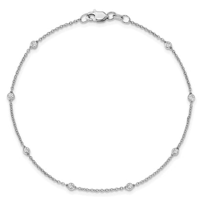 True Origin 14K White Gold 1/6 carat Lab Grown Diamond VS+ F+ Complete 8 Station 8 in Bracelet