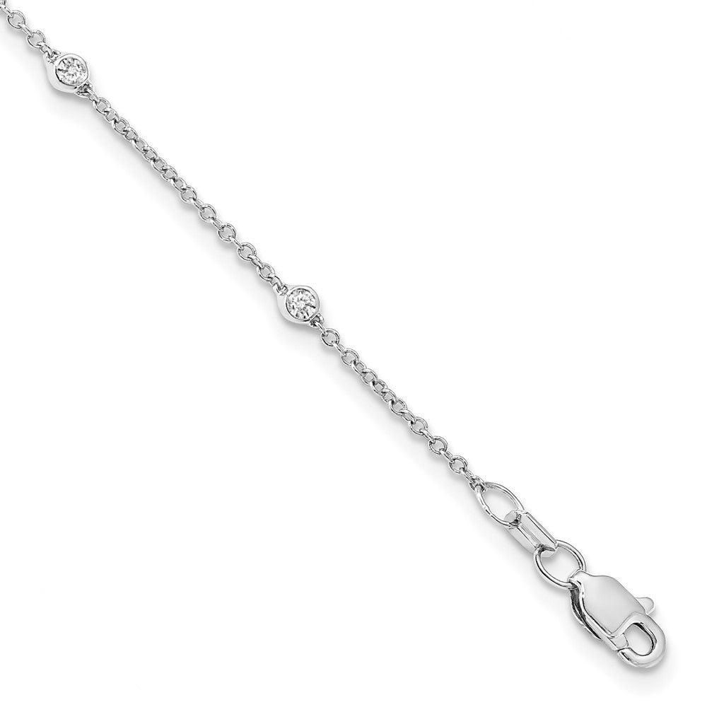 True Origin 14K White Gold 1/6 carat Lab Grown Diamond VS+ F+ Complete 8 Station 8 in Bracelet